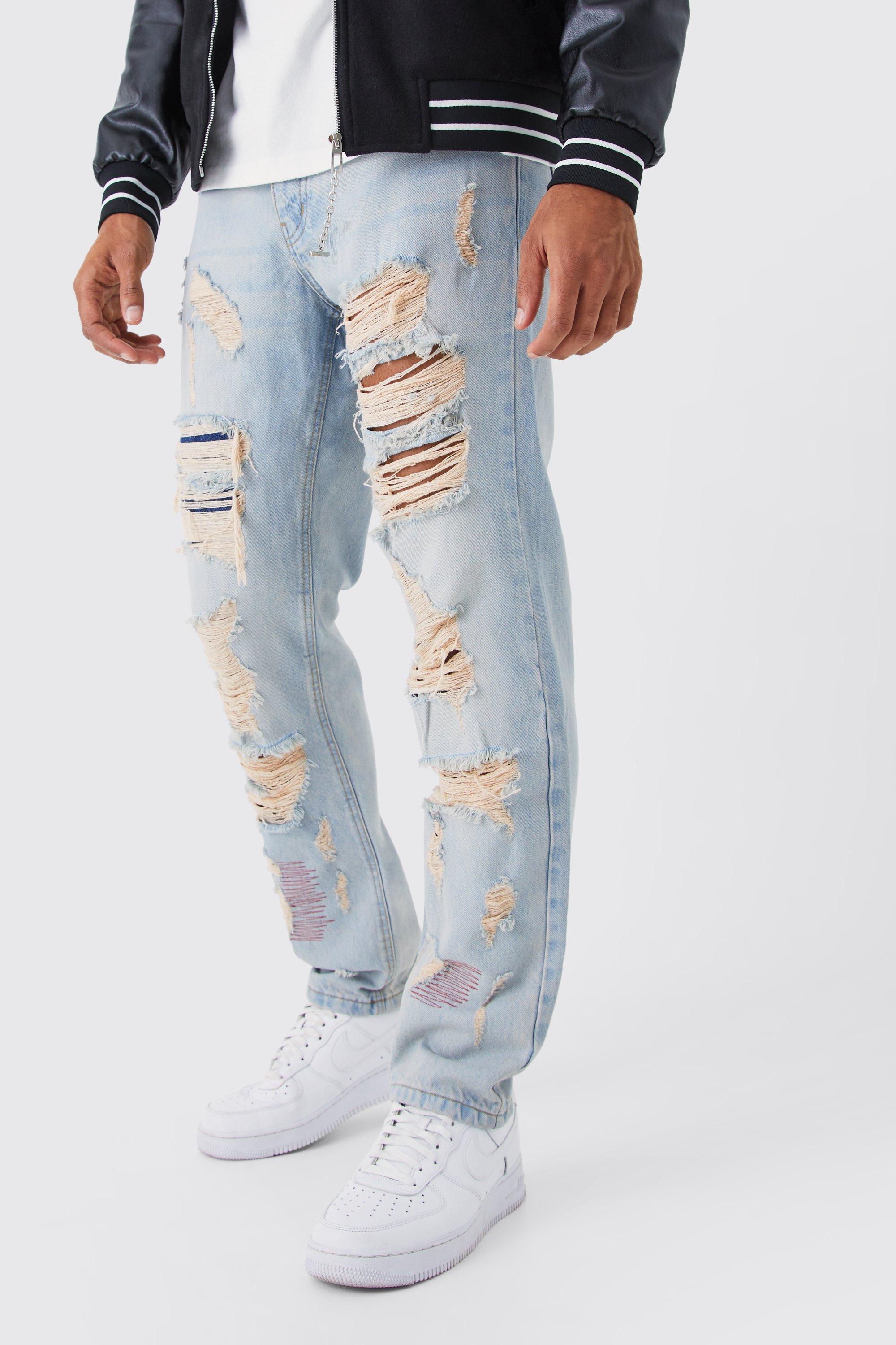 All over hot sale ripped jeans